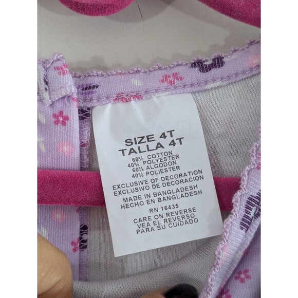 New Vintage 1990’s Young Hearts Purple Corduroy Flower Overall Set Dress (4T) - Picture 3 of 8